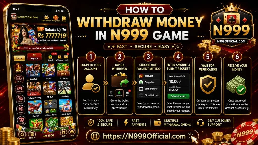 How to withdraw money from N999 Game wallet at N999Official.com